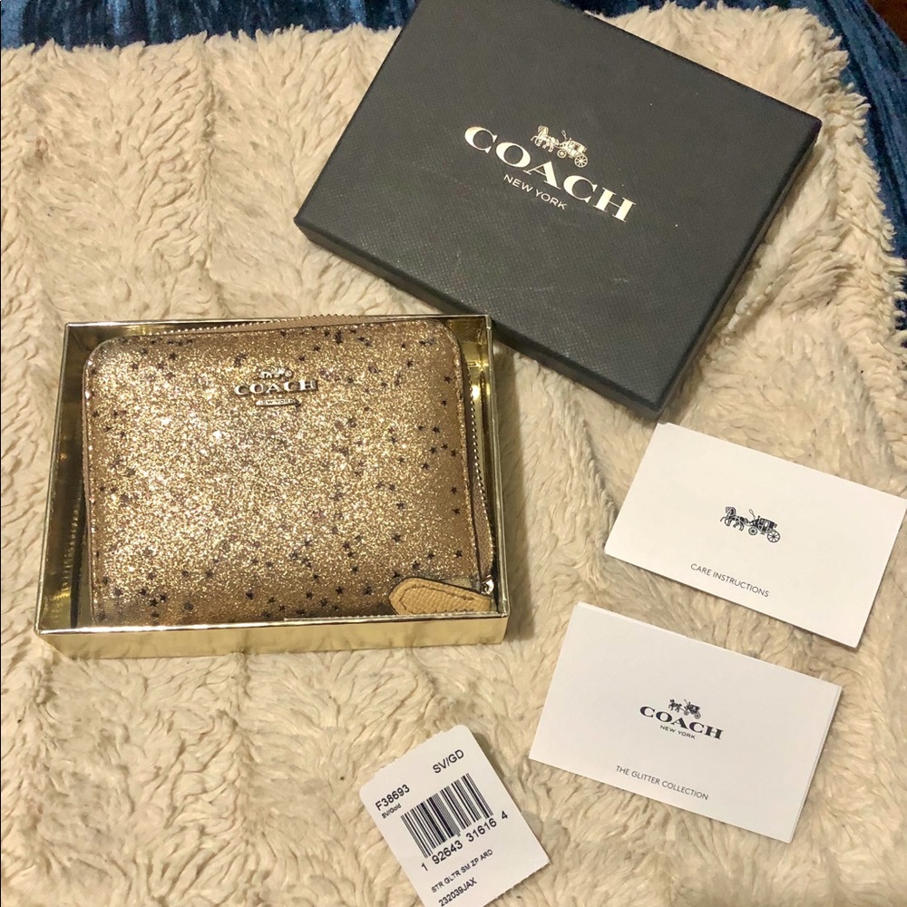 UWT coach glitter zip around wallet.